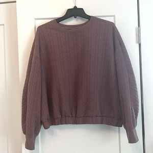 A New Day. Mauve long sleeve thin sweater size XXL. Cable-knit detail.